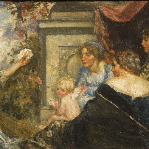 image for: Robert Anning Bell - Cupido jugant a cartes - 1906