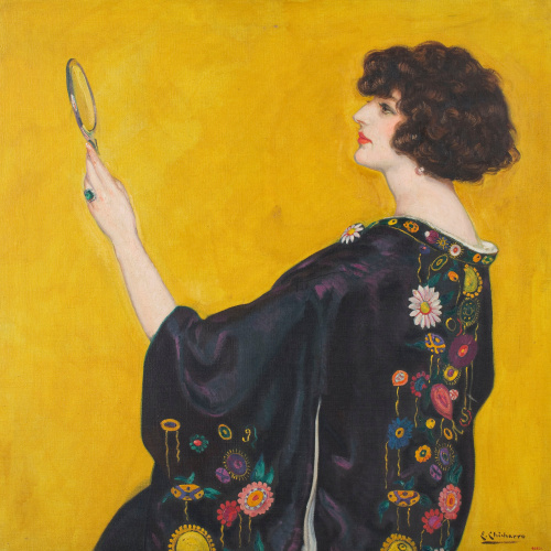 image for: Eduardo Chicharro - Dona de perfil amb quimono - Cap a 1913-1925