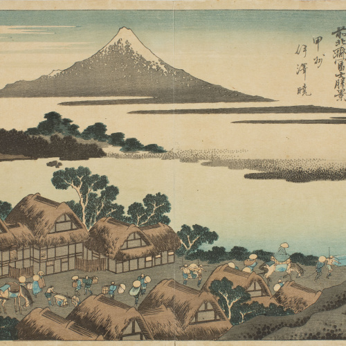 image for: Katsushika Hokusai - Posta de sol a Isawa, província de Kai - Cap a 1830-1832