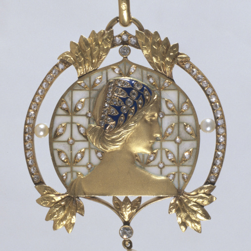 image for: Lluís Masriera - Penjoll amb bust de dona - Cap a 1908
