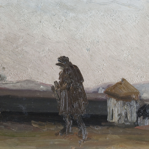image for: Modest Urgell - Esbós de paisatge amb figura - Cap a 1865-1910