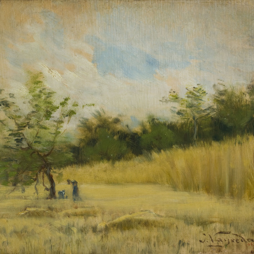 image for: Joaquim Vayreda - Camp de blat (estudi) - Cap a 1887-1890