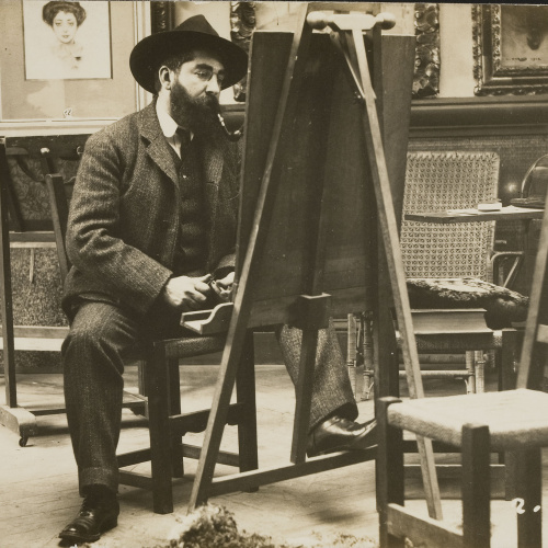 image for: Francesc Serra Dimas - Retrat de Ramon Casas al seu taller - Cap a 1905