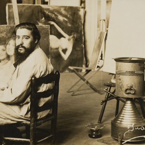 image for: Francesc Serra Dimas - Retrat del pintor Joan Brull al seu taller - 1904