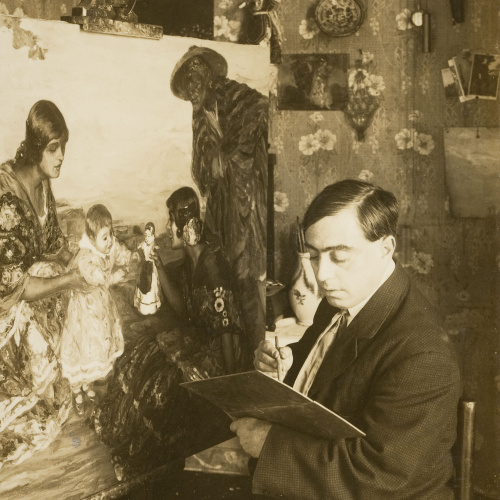image for: Francesc Serra Dimas - Retrat del pintor Joan Cardona Lladós al seu taller - 1904
