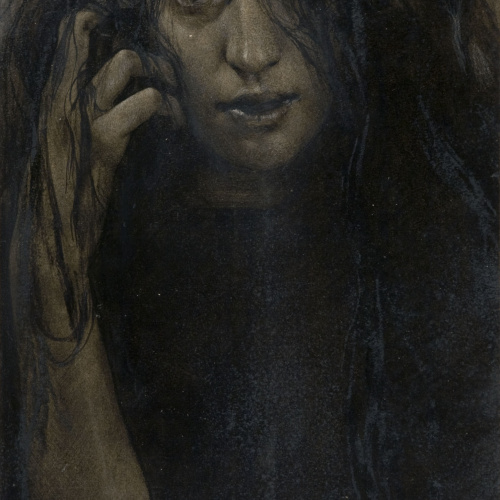 image for: Antoni Fabrés - Estudi de figura femenina - Cap a 1905