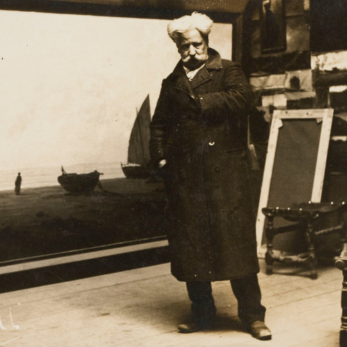 image for: Francesc Serra Dimas - Retrat del pintor Modest Urgell al seu estudi - 1903