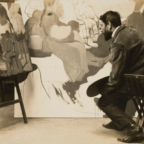 image for: Francesc Serra Dimas - Retrat del pintor Joan Llimona al seu taller - Cap a 1905