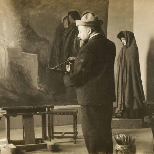 image for: Francesc Serra Dimas - Retrat del pintor i crític d&#039;art Sebastià Junyent al seu taller - 1904