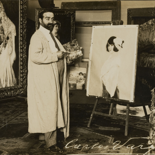 image for: Francesc Serra Dimas - Retrat del pintor Carlos Vázquez al seu estudi - Cap a 1915