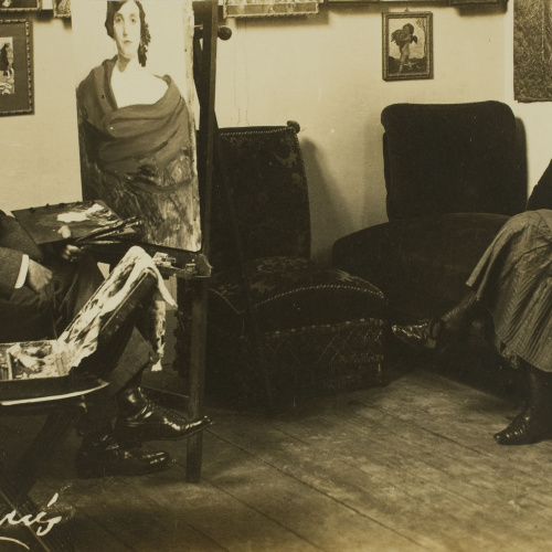image for: Francesc Serra Dimas - Retrat del pintor Josep Maria de Martí i Garcés de Marcilla al seu taller - 1903