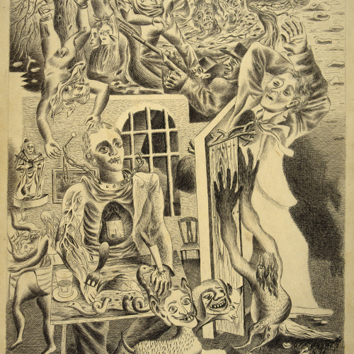 image for: Miguel Prieto - Composició al·legòrica dels desastres de la guerra - Cap a 1937