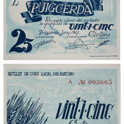image for: Ajuntament de Puigcerdà - 25 cèntims - Juny 1937