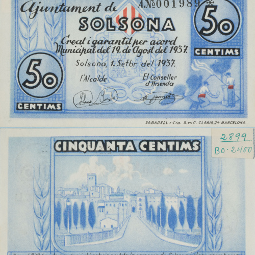 image for: Ajuntament de Solsona - 50 cèntims - 01.09.1937