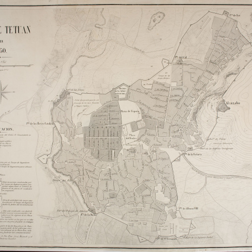image for: Ricardo Godos - Plano de Tetuan en 1860 (Atlas histórico y topográfico de la guerra de África, VIII) - 1860