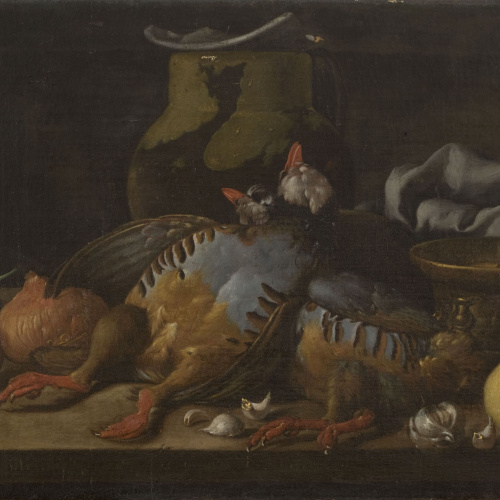 image for: Luis Egidio Meléndez - Natura morta amb perdius, cebes, llimona i estris de cuina - Cap a 1773-1780