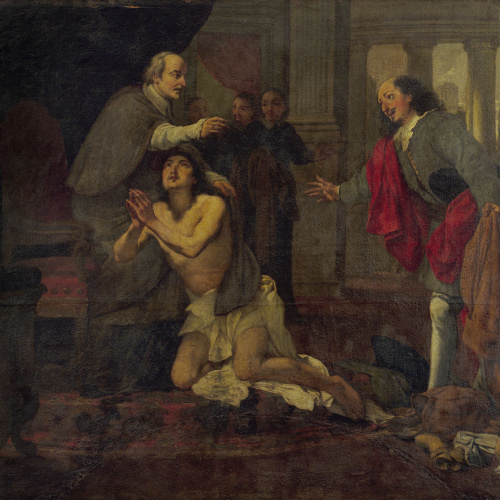 image for: Antoni Viladomat - Sant Francesc renuncia als seus béns temporals - Cap a 1729-1733