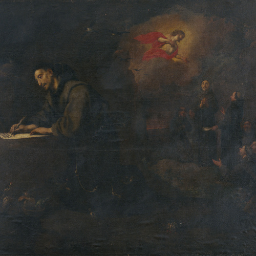 image for: Antoni Viladomat - Sant Francesc escriu la nova regla del seu orde - Cap a 1729-1733