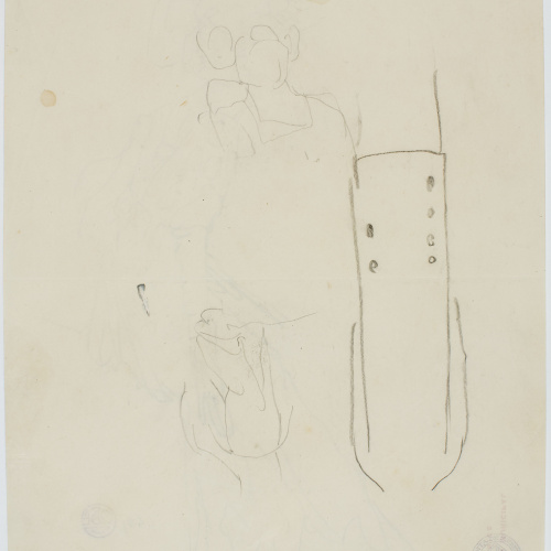 image for: Francesc Xavier Gosé - Dama asseguda (anvers) / Croquis de figures (revers) - Cap a 1906-1909 [1]
