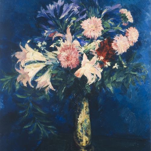 image for: Josep Gausachs - Flors amb fons blau - 1932
