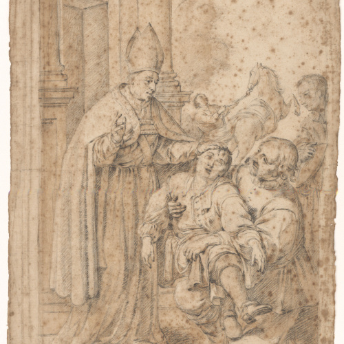 image for: Antoni Viladomat - Sant Oleguer guarint un noi - Cap a 1730-1740