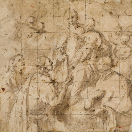image for: Antoni Viladomat - Estudi per al quadre «Fundació de l&#039;orde de la Mercè» - Cap a 1730-1745