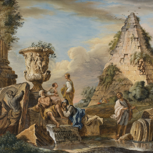 image for: Anònim. Itàlia - Capritx amb la piràmide de Caius Cesti i el vas Borghese - Finals del segle XVIII