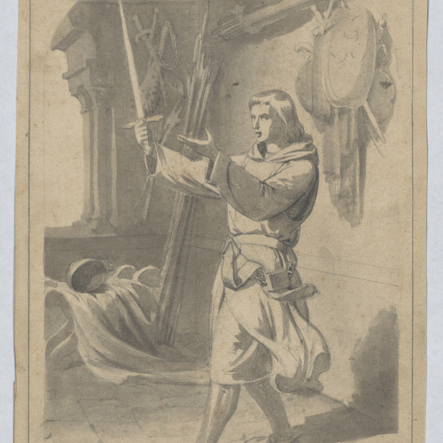 image for: Marià Fortuny - Invocació a l&#039;espasa d&#039;un episodi del Cantar de Mio Cid - Cap a 1855-1858