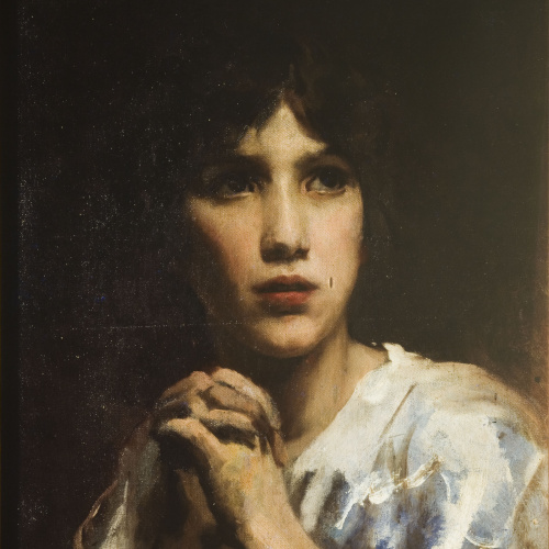 image for: Antoni Caba - Figura femenina de mig cos - Cap a 1880-1890