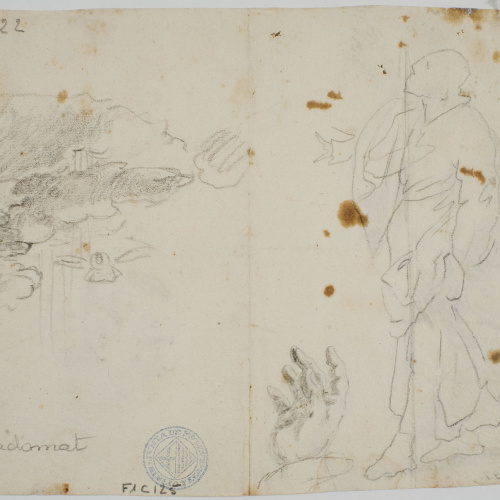 image for: Antoni Viladomat - Estudi per al quadre «Pentecosta» (anvers) / Estudi per al quadre «Pentecosta» (revers) - Cap a 1740 [1]
