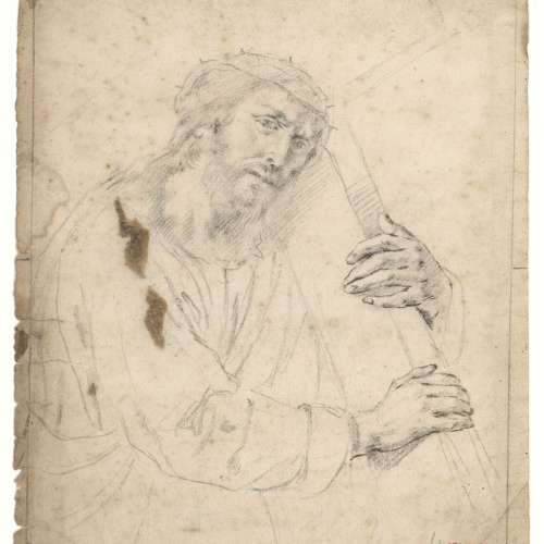 image for: Antoni Viladomat - Crist abraçat a la creu - Cap a 1720-1740