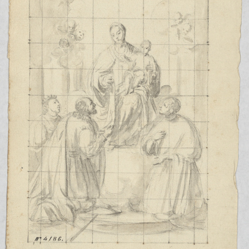 image for: Antoni Viladomat - Estudi per al quadre «Fundació de l&#039;orde de la Mercè» - Cap a 1730-1745