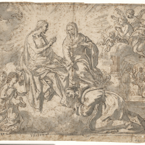 image for: Antoni Viladomat - Estudi per al quadre «Jesús concedeix a sant Francesc la indulgència de la Porciúncula» - Cap a 1729-1733