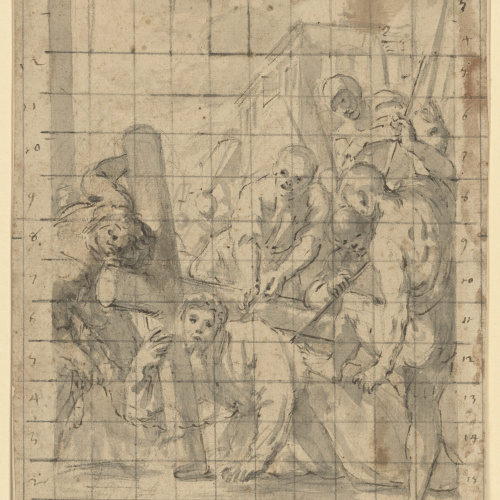 image for: Antoni Viladomat - Estudi per al quadre «Primera caiguda de Jesús (tercera estació del Viacrucis)» de la capella dels Dolors de la basílica de Santa Maria de Mataró - Cap a 1727-1729