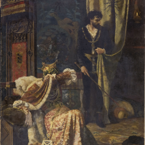 image for: Joan Llimona - Mort del rei Claudi (episodi de «Hamlet») - 1881