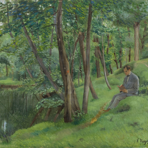 image for: Francesc Vayreda - Lectura al bosc - 1927