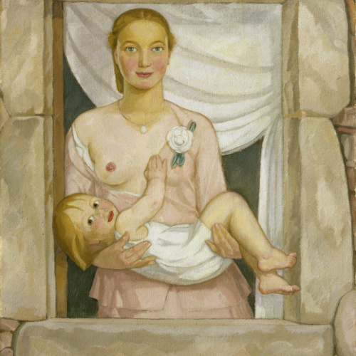 Francesc d'Assís Galí - Jove mare a la finestra - Cap a 1922 image for: Francesc d'Assís Galí - Jove mare a la finestra - Cap a 1922