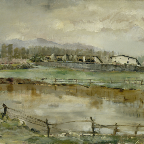 image for: Rafael Llimona - Estany amb cel gris (Olot) - 1934