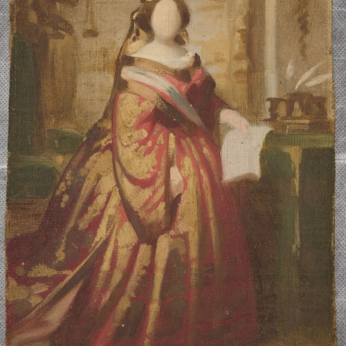 image for: Claudi Lorenzale - Esbós per a un retrat de la reina Isabel II - Cap a 1860-1868