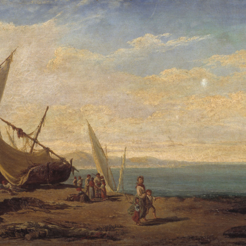 image for: Ramon Martí i Alsina - Platja i barques - Cap a 1860-1865