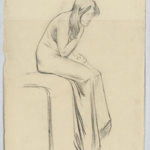 image for: Josep Llimona - Estudi per a l'escultura funerària «Record dels morts» (panteó Mundet, Arenys de Mar) - Cap a 1901