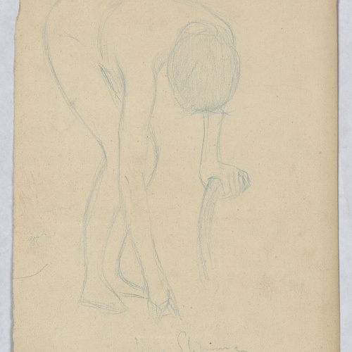 image for: Joan Llimona - Apunt de nu femení - Cap a 1902