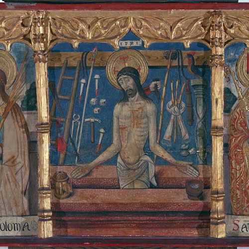 image for: Pere Espallargues - Sant Joan Baptista i santa Caterina d&#039;Alexandria; sant Antoni Abat i santa Apol·lònia; Crist de Pietat; sant Nicolau i santa Llúcia; sant Pere i santa Bàrbara - Últim quart del segle XV