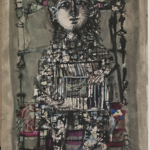image for: Antoni Clavé - La petite fille à la cage (La nena de la gàbia) - Cap a 1950