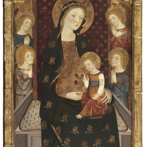 image for: Jaume Serra - Mare de Déu amb el Nen i àngels - Cap a 1375-1385