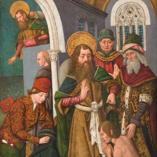 image for: Martín Bernat - Sant Jaume el Major bateja el mag Hermògenes - Cap a 1480-1490