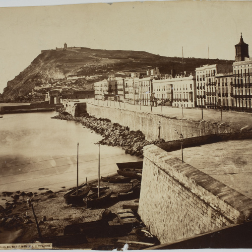 image for: Charles Clifford - Muralla del mar y fortaleza de Montjuich (Barcelona) - 1860