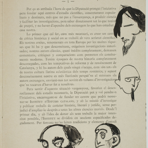 image for: Ismael Smith - Caricatures al «Dictamen-acord de constitució. Reglament interior» de l’Institut d’Estudis Catalans, de 1907 - 1907 [1]