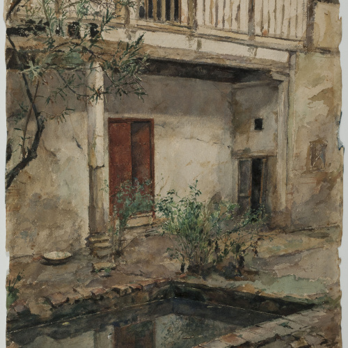 Ricardo de Madrazo - Pati d'una casa de Granada - 1871 image for: Ricardo de Madrazo - Pati d'una casa de Granada - 1871