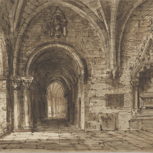 image for: Lluís Rigalt - Claustre gòtic (escenografia) - Cap a 1860-1870